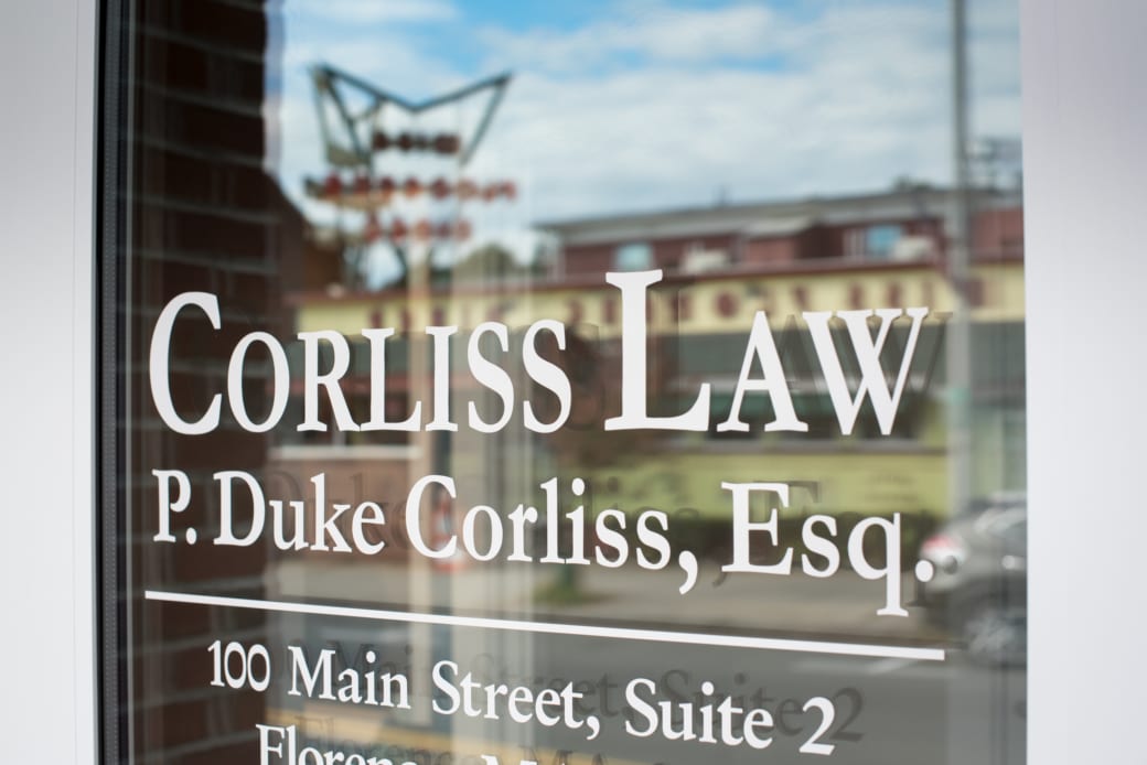 Corliss Law Front Door Sign