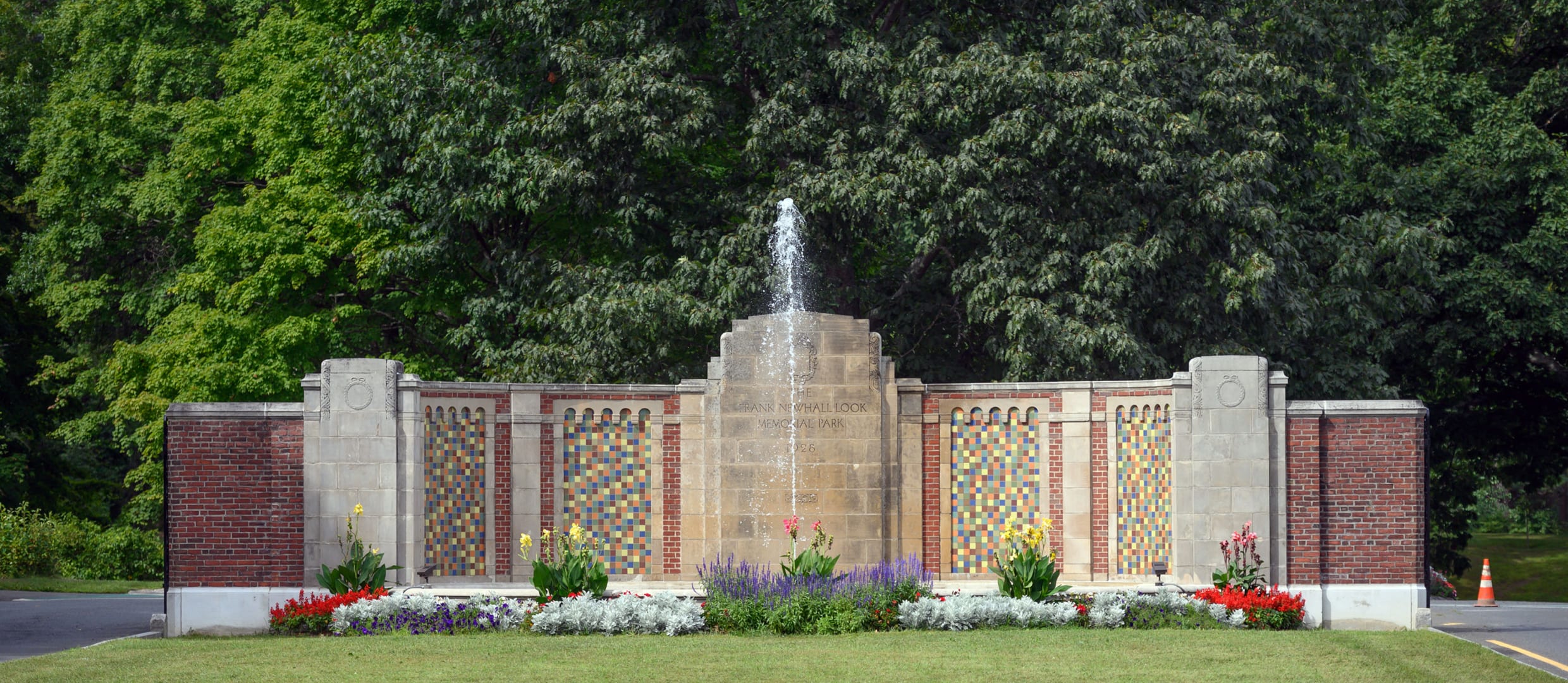 Brick and tile fountain